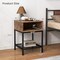 Industrial Side Table with Storage Shelf and Open Compartment Steel Frame Rustic Brown